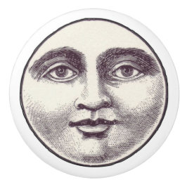Vintag Steampunk Moon Face Keramikknauf