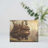 Vintag Steampunk Motor Fantasy Illustration Postkarte (Stehend Vorderseite)