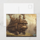 Vintag Steampunk Motor Fantasy Illustration Postkarte (Vorne/Hinten)