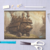 Vintag Steampunk Motor Fantasy Illustration Seidenpapier (Handwerk)