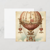 Vintag Steampunk Pink Heißluftballon (Vorne/Hinten)