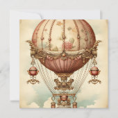 Vintag Steampunk Pink Heißluftballon (Vorderseite)