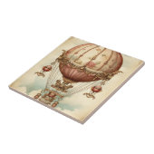 Vintag Steampunk Pink Heißluftballon Fliese (Seite)