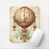 Vintag Steampunk Pink Heißluftballon Mousepad (Mit Mouse)