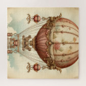 Vintag Steampunk Pink Heißluftballon Puzzle (Horizontal)