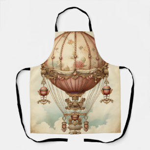 Vintag Steampunk Pink Heißluftballon Schürze