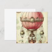 Vintag Steampunk Pink Hot Air Ballon (2) (Vorne/Hinten)