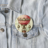 Vintag Steampunk Pink Hot Air Ballon (2) Button (Beispiel)