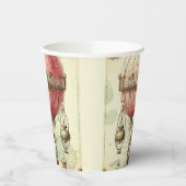 Vintag Steampunk Pink Hot Air Ballon (2) Pappbecher (Links)