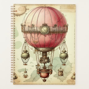 Vintag Steampunk Pink Hot Air Ballon (2) Planer