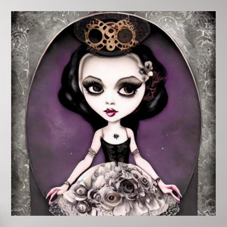 Vintag Steampunk Princess Doll Poster