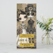 Vintag Steampunk Quirky Wedding Einladungen (Stehend Vorderseite)