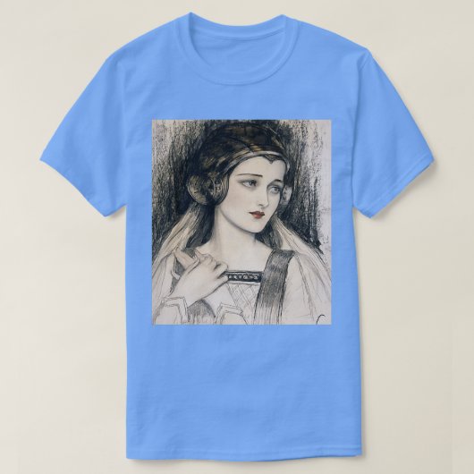 Vintag Steampunk Renaissance schöne Ren Frau T-Shirt (Design vorne)