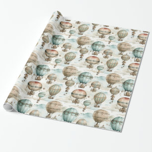 Vintag Steampunk Retro Balloons Geschenkpapier