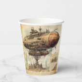 Vintag Steampunk Zeppelin (10) Pappbecher (Rückseite)