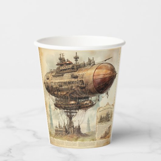 Vintag Steampunk Zeppelin (10) Pappbecher (Vorderseite)
