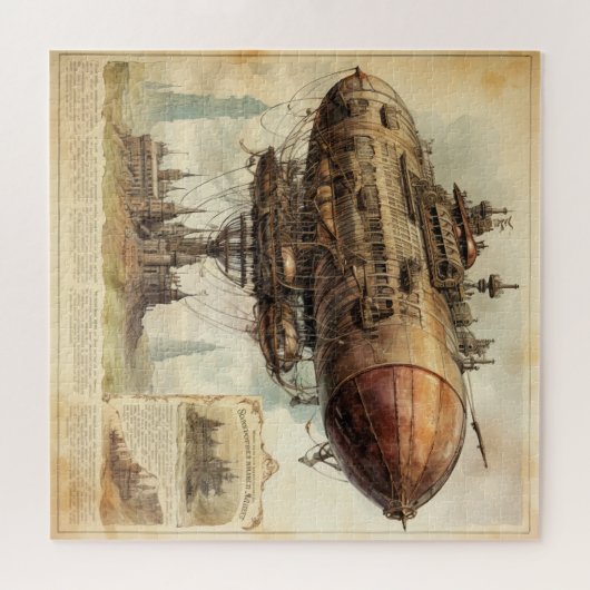 Vintag Steampunk Zeppelin (10) Puzzle (Horizontal)