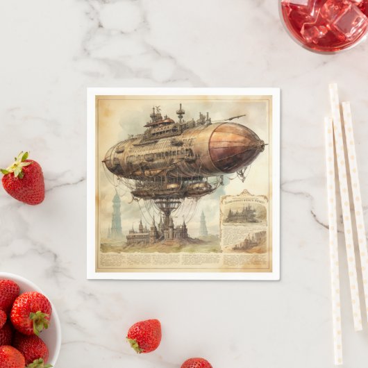 Vintag Steampunk Zeppelin (10) Serviette (Beispiel)