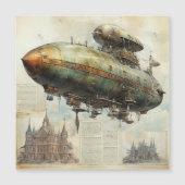 Vintag Steampunk Zeppelin (7) Magnetkarte (Vorderseite)