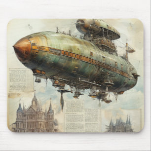 Vintag Steampunk Zeppelin (7) Mousepad