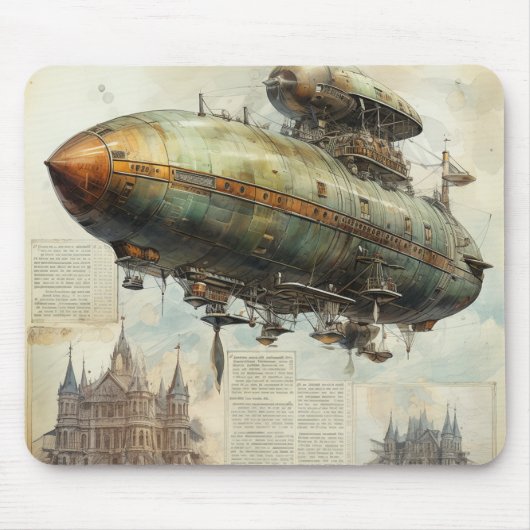 Vintag Steampunk Zeppelin (7) Mousepad (Vorne)