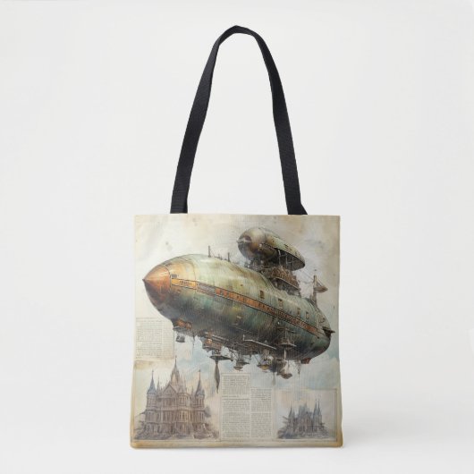 Vintag Steampunk Zeppelin (7) Tasche (Vorderseite)