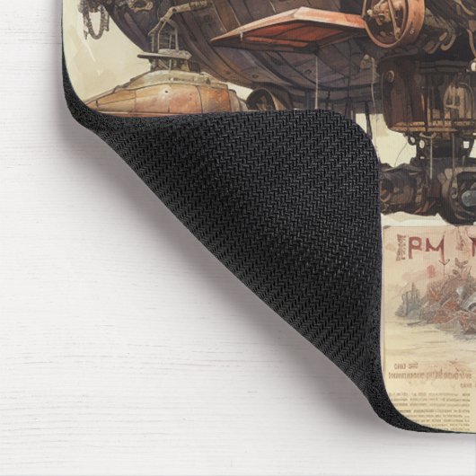 Vintag Steampunk Zeppelin (9) Mousepad (Ecke)
