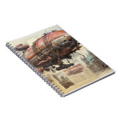 Vintag Steampunk Zeppelin (9) Notizblock (Rechte Seite)