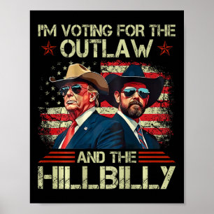 Vintag stimme ich für das Gesetz und den Hillbill Poster