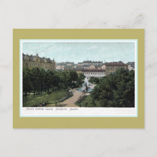 Vintag Stockholm Schweden Alfred Fredriks Square Postkarte
