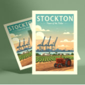Vintag Stockton Kalifornien Postkarte