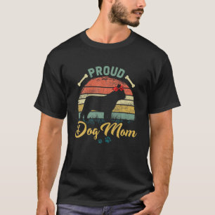 Vintag Stolz Französisch Bulldog Hund Mama Retro M T-Shirt