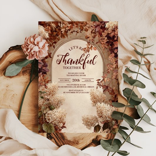 Vintag Stone Gateway Erntedank Dinner Einladung