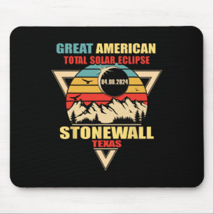 Vintag Stonewall Texas Total Solar Eclipse 2024 Mousepad