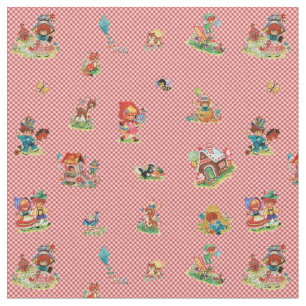 Vintag Story Book Kinderzimmer Rhyme Red Riding Ho Stoff