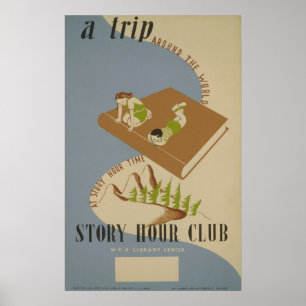 Vintag Story Hour Club WPA Poster