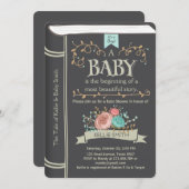 Vintag Storybook Baby-Dusche Einladung Boy (Vorne/Hinten)