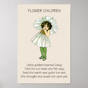 Vintag Storybook Blume Children DAISY Poster
