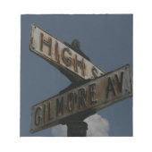 Vintag Street Sign Notizblock (Vorderseite)
