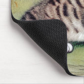 Vintag Striped Kitten Illustration Mousepad (Ecke)
