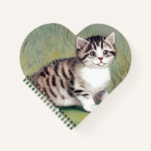 Vintag Striped Kitten Illustration Notizblock