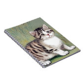 Vintag Striped Kitten Illustration Notizblock (Rechte Seite)