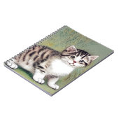 Vintag Striped Kitten Illustration Notizblock (Linke Seite)