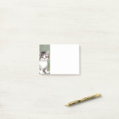Vintag Striped Kitten Illustration Post-it Klebezettel (Auf Schreibtisch)