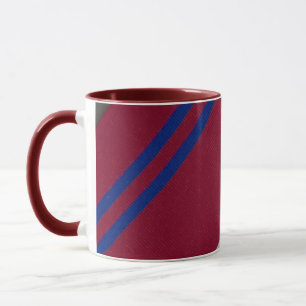 Vintag Stripter Necktie Textile Keramik Tasse