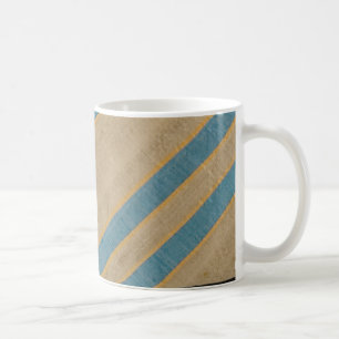 Vintag Stripter Necktie Textile Keramik Tasse
