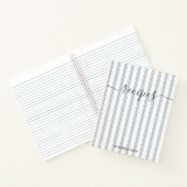 Vintag Striptes Minimalistisches Skript Benutzerde Notizblock (Innenseite)