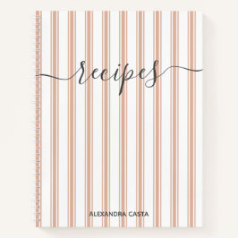 Vintag Striptes Minimalistisches Skript Benutzerde Notizblock