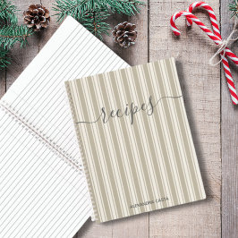 Vintag Striptes Minimalistisches Skript Benutzerde Notizblock