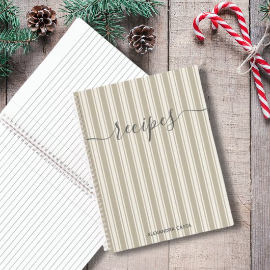 Vintag Striptes Minimalistisches Skript Benutzerde Notizblock